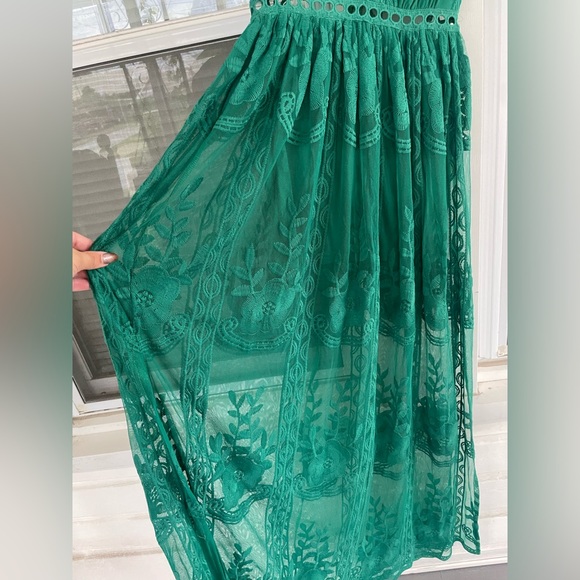 Dress Day Green Lace Maxi Romper Dress - Picture 7 of 10